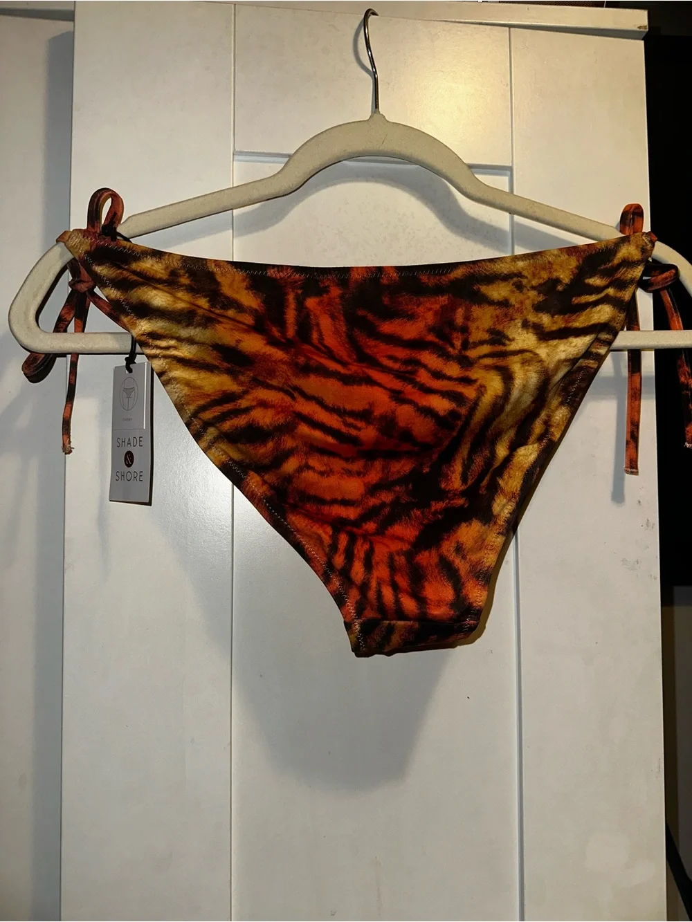 Shade & Shore Cheeky String Bikini Bottoms In Animal Print - Picture 2 of 7
